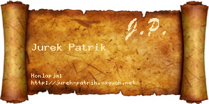 Jurek Patrik névjegykártya